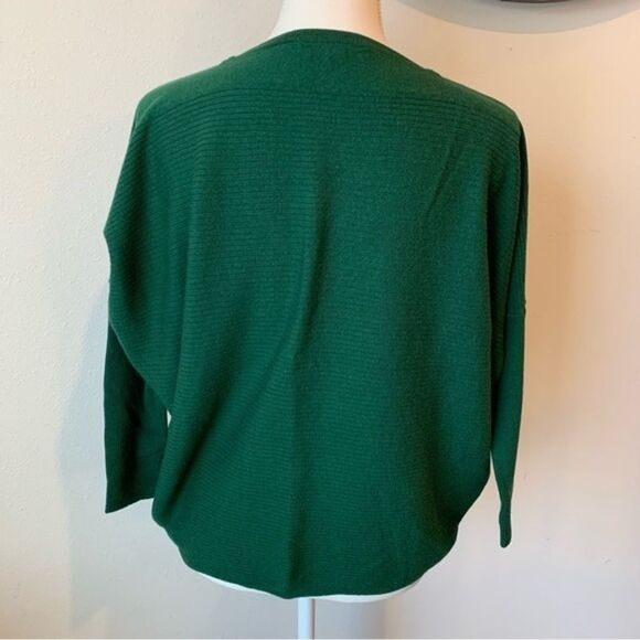 Lafayette 148 100% Wool Batwing Sleeve Classic Green Pullover Sweater - Picture 8 of 10